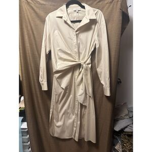 NWOT Antonelli Firenze Cotton Nocciolo Wrap Dress In Beige Size 44